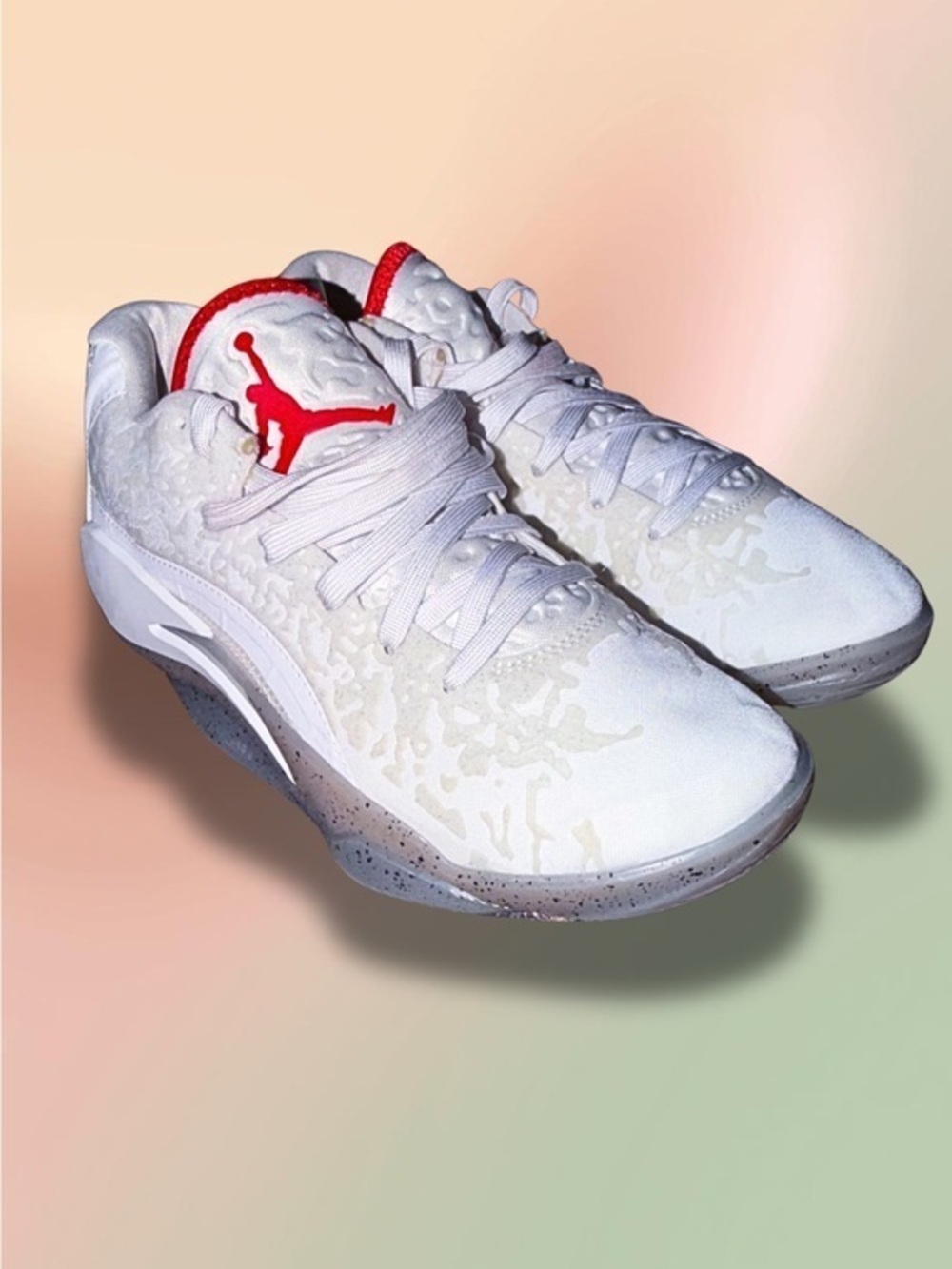 Jordan Zion 3 GS Fresh Paint White University Red Basketball Shoes 4Y DV3869-106